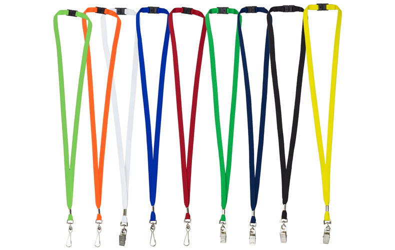 3/8" Blank Lanyard with Breakaway Release Attachment - Bulldog Clip